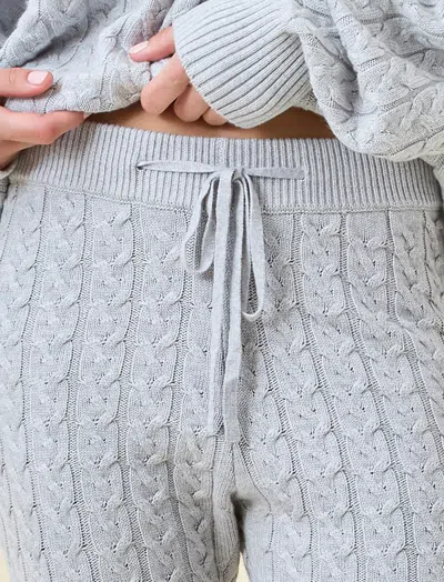 Papinelle Cosy Cable Cotton Cashmere Legging In Green