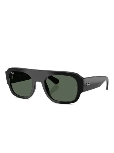 Ray Ban Shield-frame Tinted Sunglasses In Black