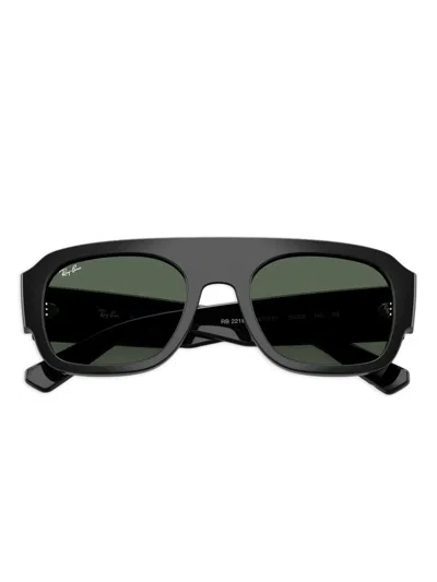 Ray Ban Shield-frame Tinted Sunglasses In Black