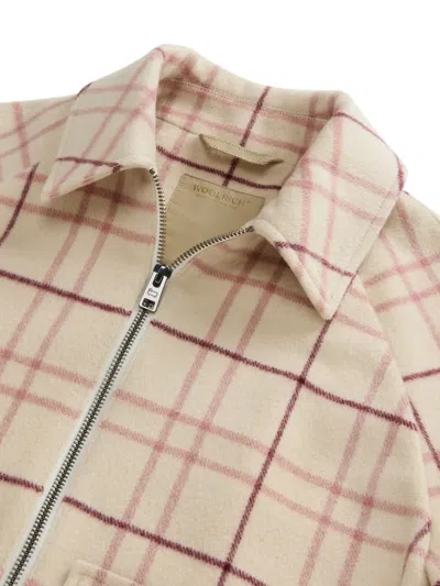 Woolrich Checked Zip-front Top In Nude