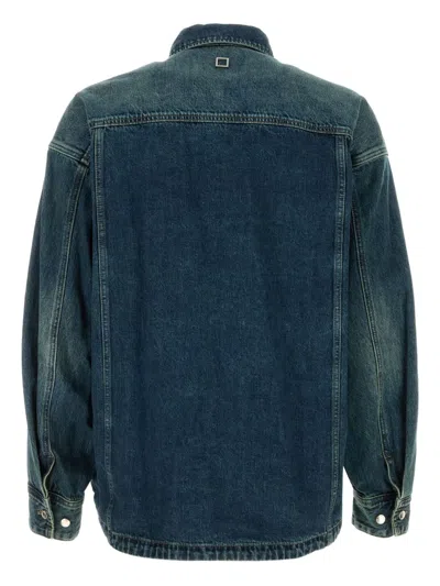 Wooyoungmi Denim Shirt With Back Logo In Black