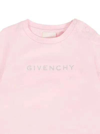 Givenchy Ruffled Logo T-shirt In Pink