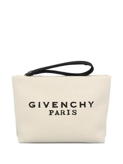 Givenchy Women Ivory Canvas Pouch In Neutral
