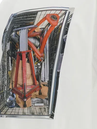 Junya Watanabe Cotton Jersey T-shirt With Screen-printed Graphic In White