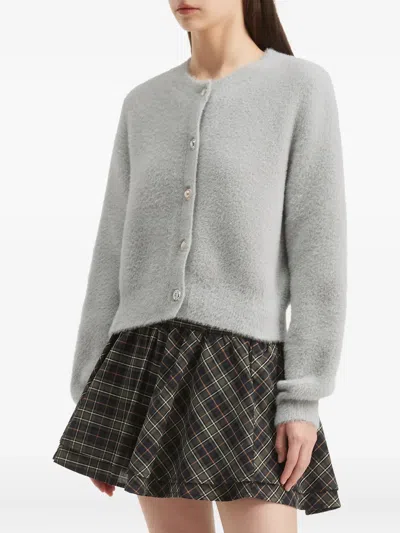 B+ab Embellished-button Cardigan In Gray