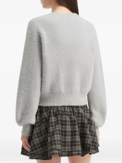 B+ab Embellished-button Cardigan In Gray