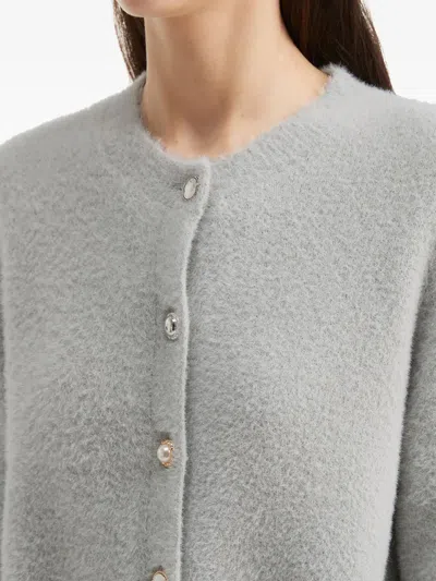 B+ab Embellished-button Cardigan In Gray