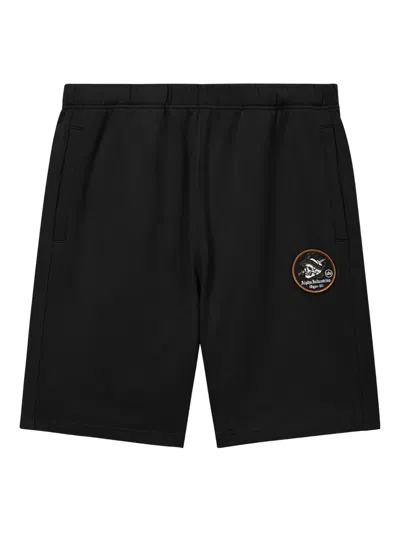Alpha Industries Patch-logo Cotton Shorts In Black
