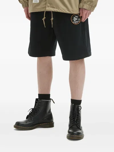 Alpha Industries Patch-logo Cotton Shorts In Black
