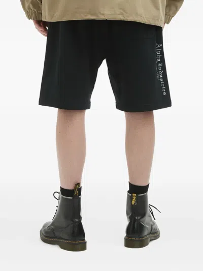 Alpha Industries Patch-logo Cotton Shorts In Black