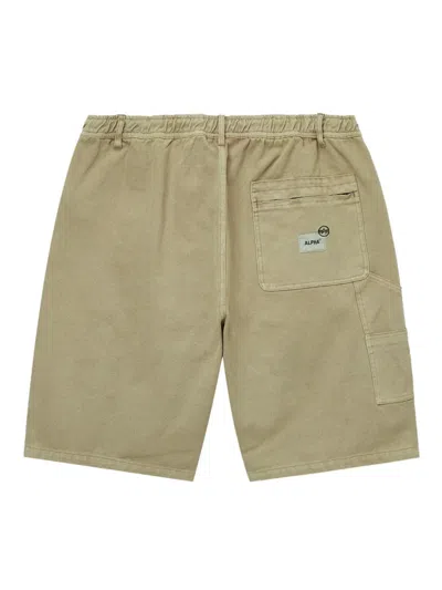 Alpha Industries Utility-pockets Cotton Shorts In Neutral