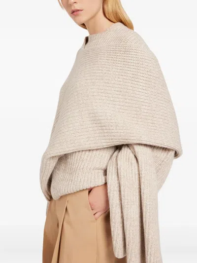 不对称裹身式毛衣