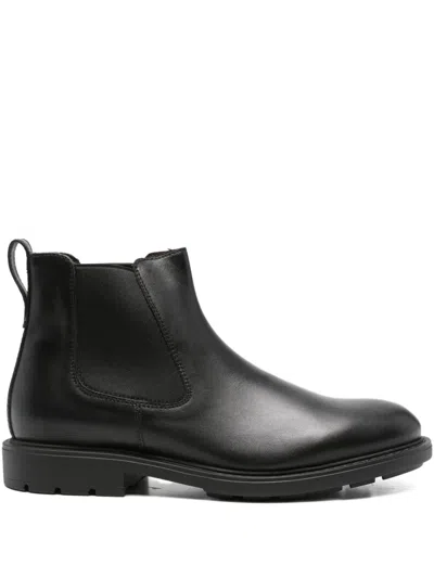 Nero Giardini Elasticated-panel Leather Boots In Black