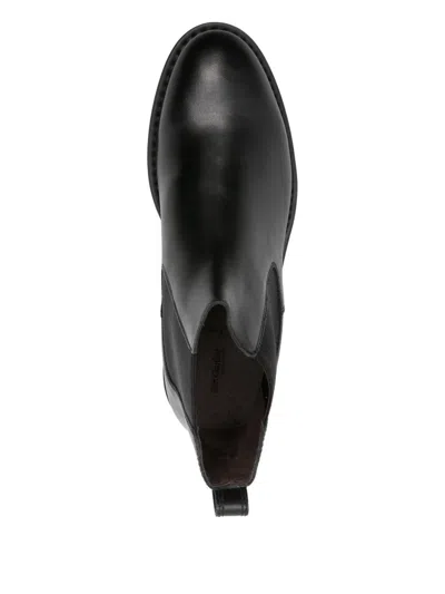 Nero Giardini Elasticated-panel Leather Boots In Black