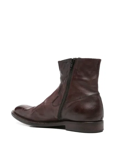 Moma Zip-detail Leather Boots In Brown