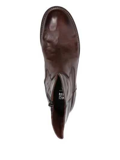 Moma Zip-detail Leather Boots In Brown