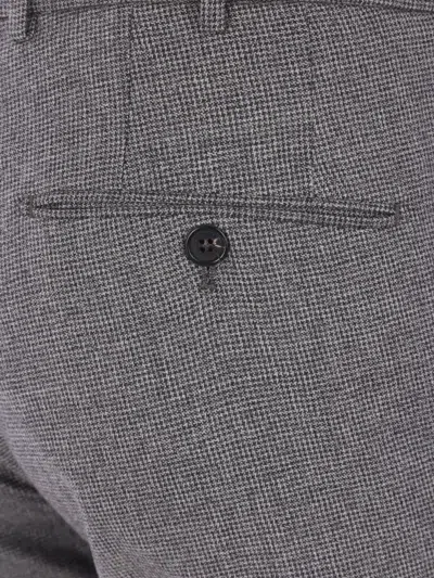 Incotex Micro-check Wool Trousers In Gray