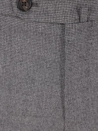 Incotex Micro-check Wool Trousers In Gray