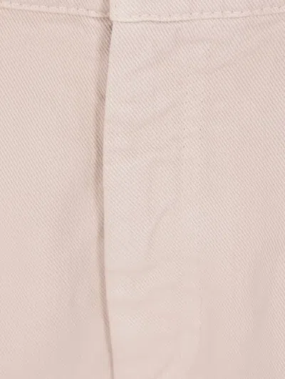 Brunello Cucinelli Button-zip Logo-patch Trousers In Neutral