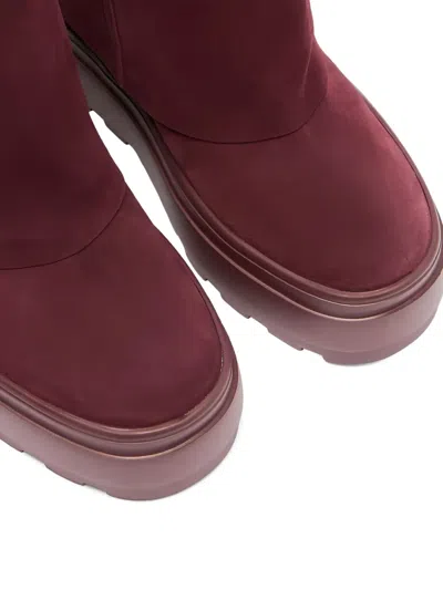 Casadei Double Face Suede Boots In Red