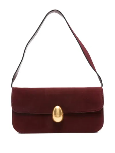 Neous Clasp-fastening Suede Shoulder Bag In Red