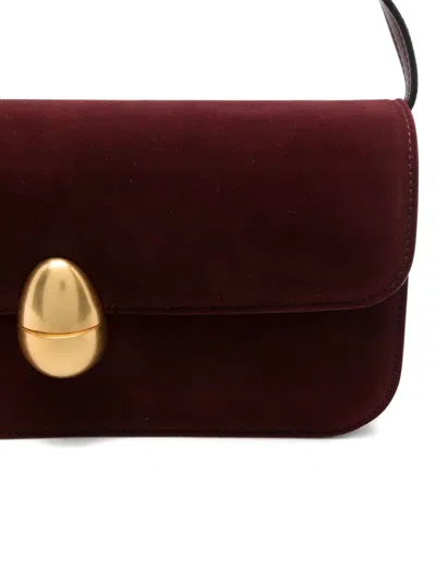 Neous Clasp-fastening Suede Shoulder Bag In Red