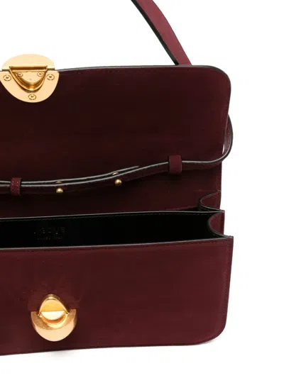 Neous Clasp-fastening Suede Shoulder Bag In Red