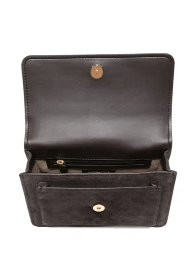 Michael Kors Brown Shoulder Bag With Chain Strap And Front Logo In Suede Woman In Brown