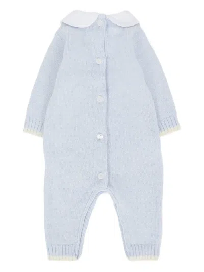 Nanán Peter Pan Collar Embroidered Romper In Gray