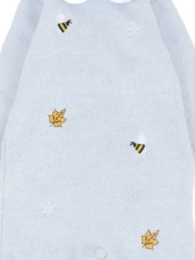 Nanán Peter Pan Collar Embroidered Romper In Gray