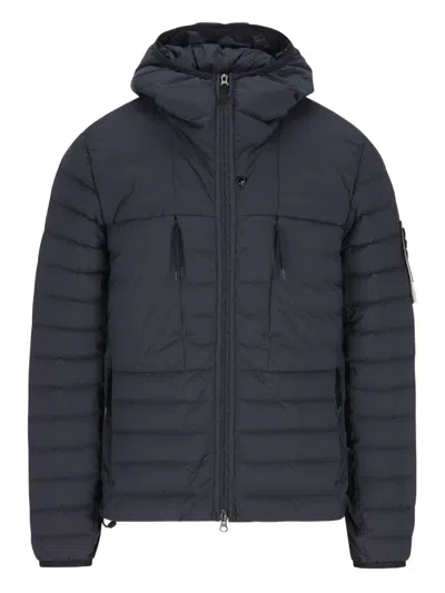 Stone Island Nylon Stretch Down Jacket In Black