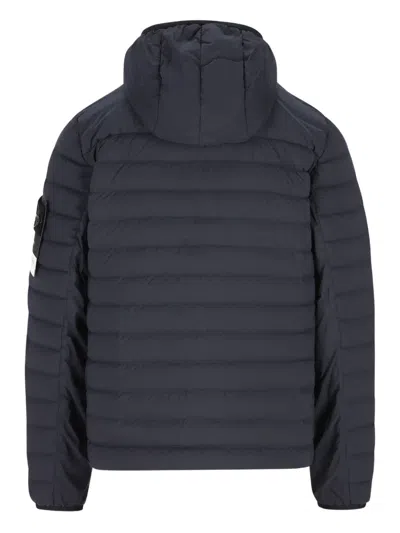 Stone Island Nylon Stretch Down Jacket In Black
