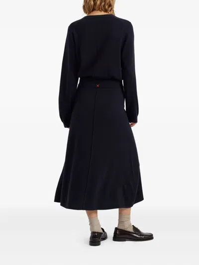 Chinti & Parker Flared Midi Skirt In Blue