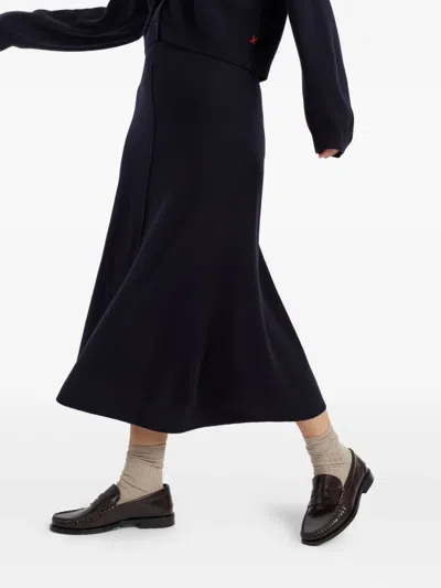 Chinti & Parker Flared Midi Skirt In Blue