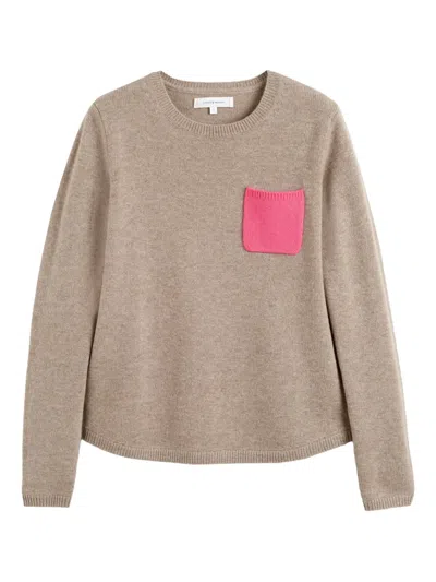 Chinti & Parker Warm-oatmeal Wool-cashmere One Pocket Sweater In Neutral