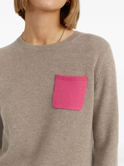 Chinti & Parker Warm-oatmeal Wool-cashmere One Pocket Sweater In Neutral
