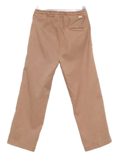 Paolo Pecora Pleated-front Drawstring Trousers In Brown