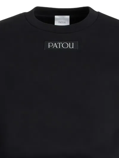 Patou Trendy Oversized Label Sweatshirt In Black