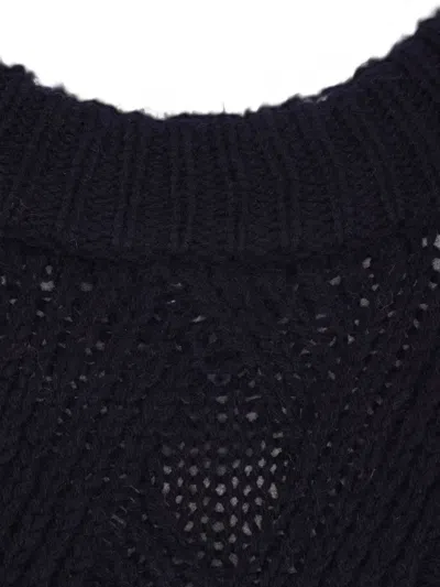 Allude Diamond-pattern Wool Sweater In Blue