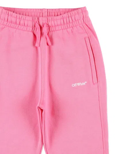 Off-white Kids Logo Jogging Pants In Pink In Pink