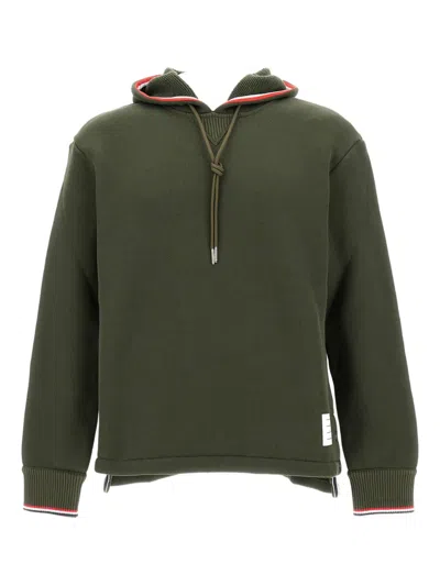 Thom Browne Men Green Textured Hoodie, S Luxury Sweatshirts & Hoodies For Men Darveys In Green