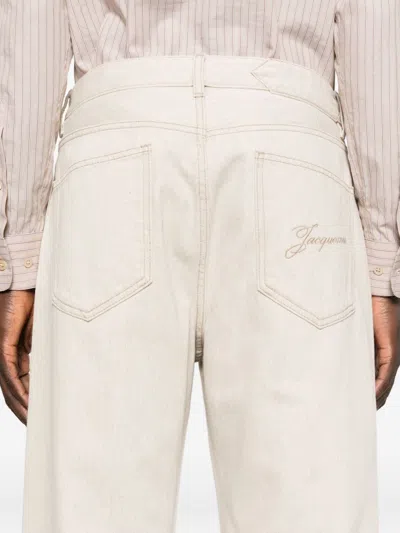 Jacquemus Le De Nimes Wide Leg Jeans In White
