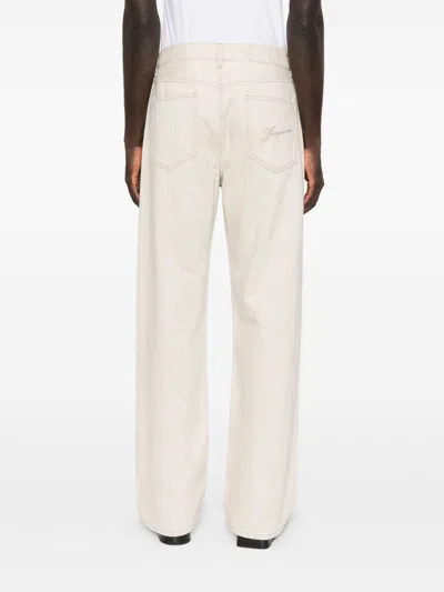 Jacquemus Le De Nimes Wide Leg Jeans In White