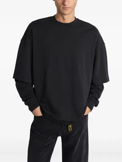 Darkpark Troy Layered Long-sleeve T-shirt In Black