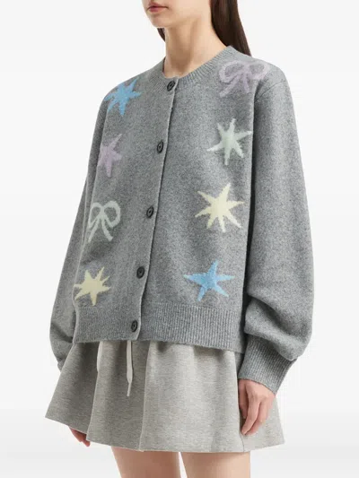 B+ab Star-embellishment Cardigan In Gray
