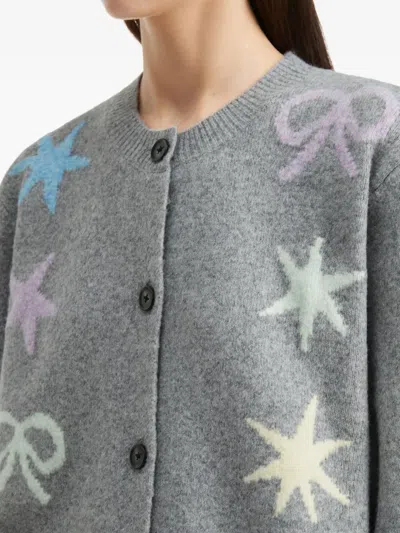 B+ab Star-embellishment Cardigan In Gray