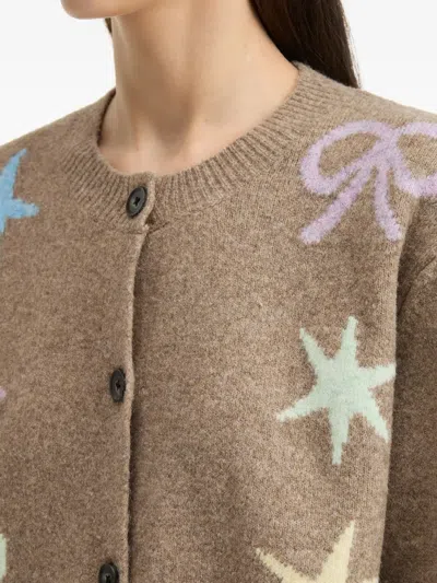 B+ab Star-embellishment Cardigan In Neutral