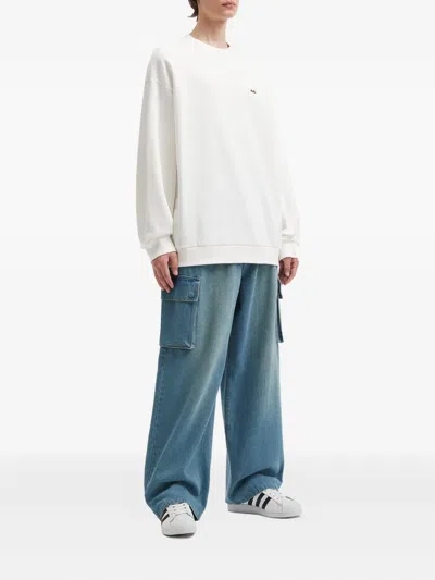 Aftermaths Embroidered-triangle Sweatshirt In White