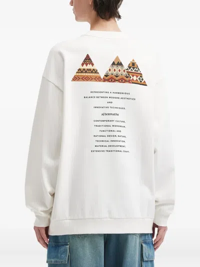 Aftermaths Embroidered-triangle Sweatshirt In White