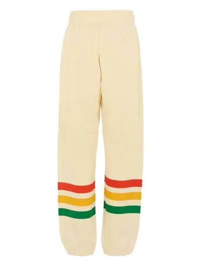 Mini Rodini Ivory Trousers For Kids With Bear In Neutral
